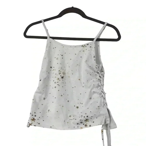 PINC SHIRT GIRLS XL PREMIUM WHITE GOLD SILVER STAR TANK TOP STYLE 22880K - Picture 12 of 13